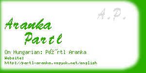 aranka partl business card